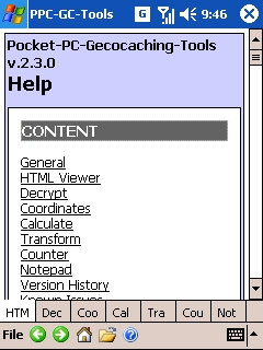 Pocket PC Geocaching Tools